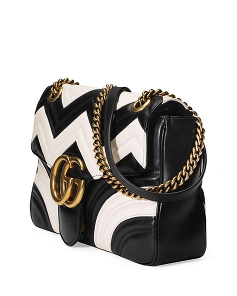 gucci chevron black and white|what makes gucci marmont bag.